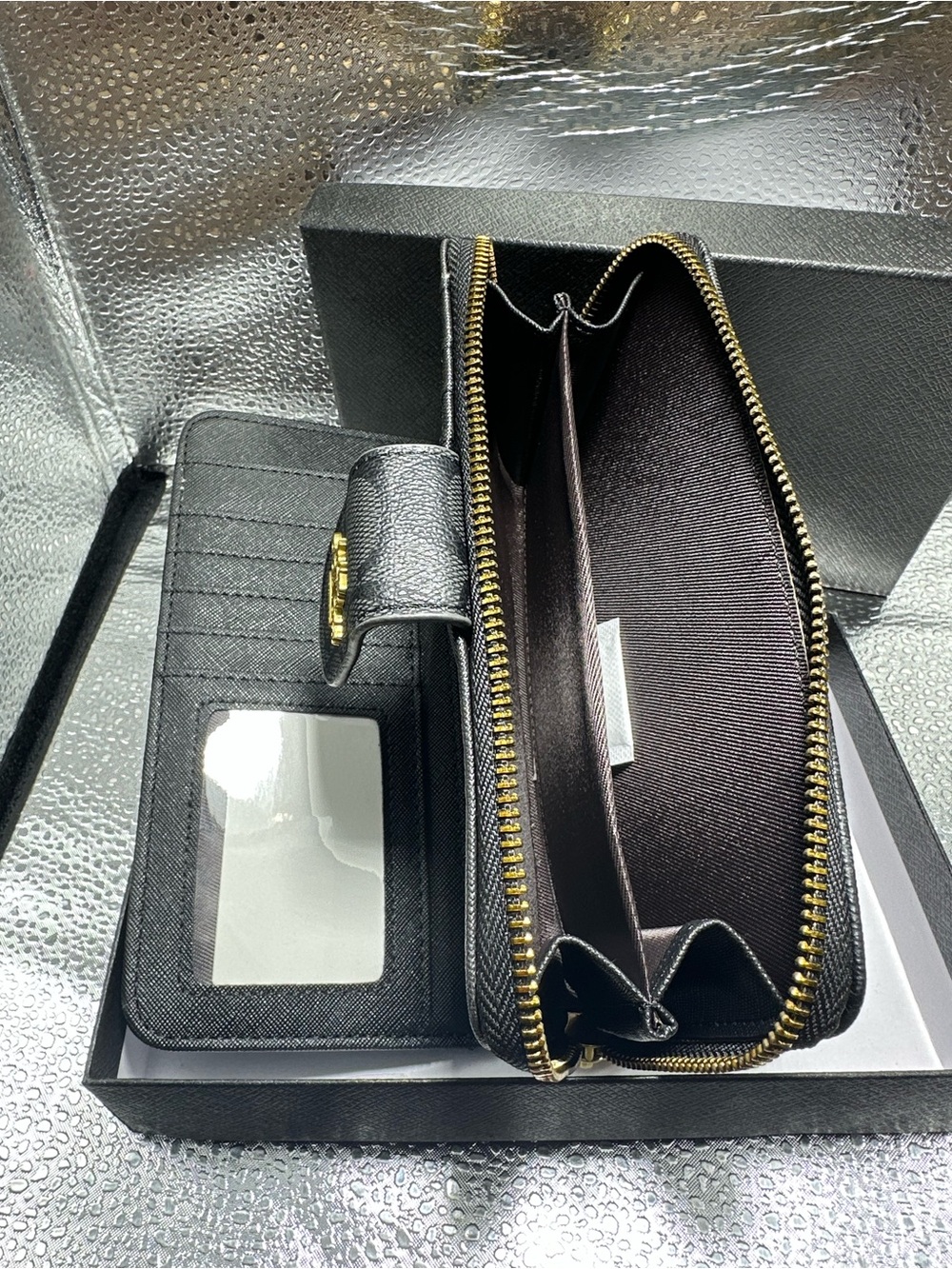 Coach Black Signature Continental Wallet with Gold Logo N/A - Picture 4 of 4